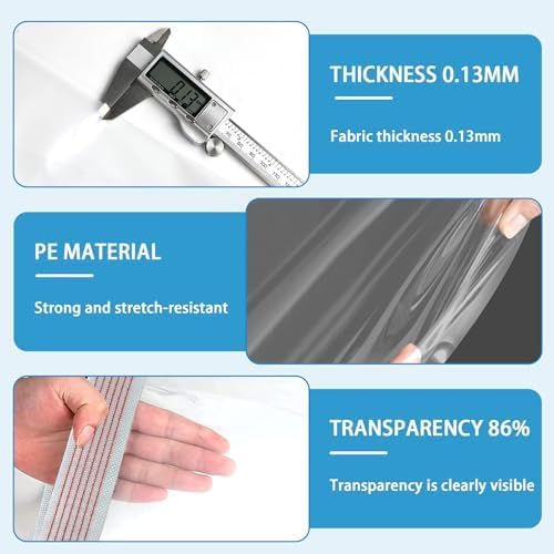 Clear Tarps Heavy Duty Waterproof 6x16FT,Clear Plastic Tarp with Grommets,Transparent PVC Vinyl Tarpaulin for Outdoor,Plant,Garden,Chicken Coop,Patio,Cat Litter