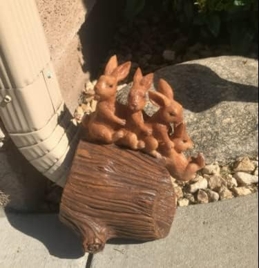 APX Rabbit Gutter Downspout Extensions, Decorative Splash Block Statue