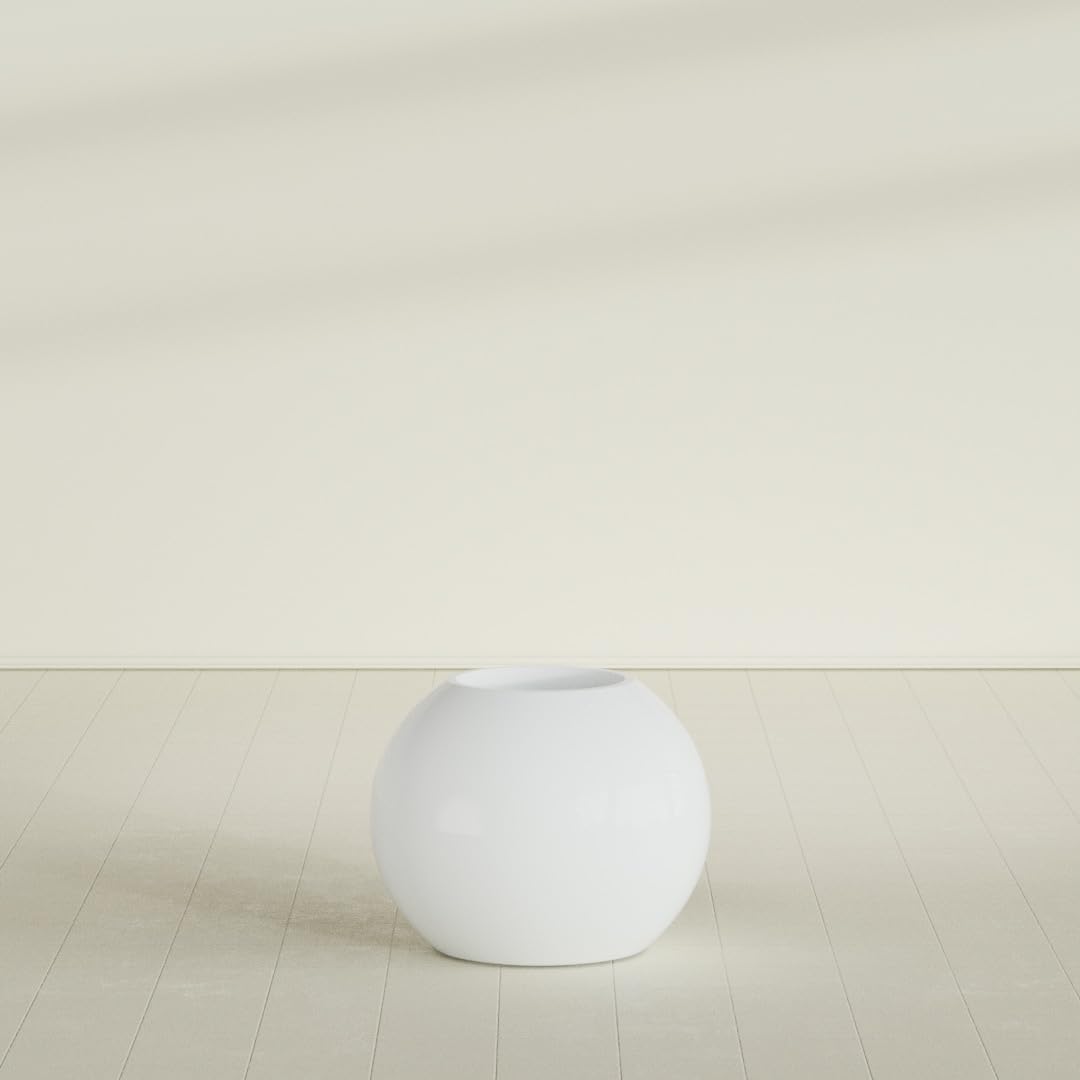 Greenline Nala Large Round Sphere Planter, Modern Fiberglass Indoor/Outdoor