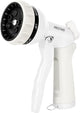 RESTMO Garden Hose Nozzle, Heavy Duty Metal Water Hose Nozzle with 7 Adjustable Spray Patterns, High Pressure Hand Sprayer with Flow Control, Best for Watering Plant & Lawn, Washing Car & Pet, White