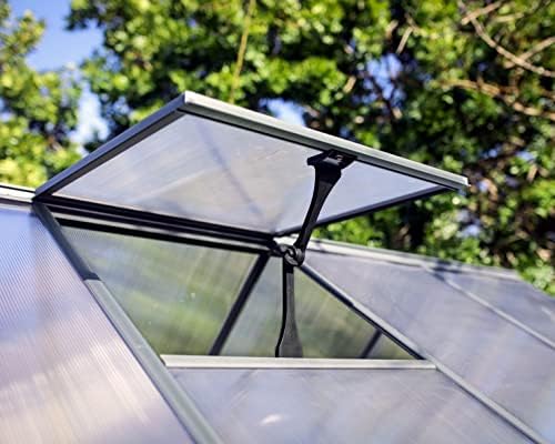 Palram - Canopia Mythos 6' x 8' Polycarbonate Aluminum Greenhouse, Gray