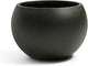FloraFairy Fiberstone Sphere Planter, Black 15.8" Dia Round Flower Pot with Drainage Hole and Removable Plug, Round Plant Pot for Indoor Outdoor Use, 11.8" Opening-10.9" H, Medium