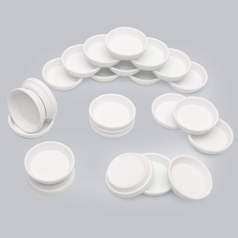 FCFKUK 24pcs Terra Cotta Saucer, 3.2-inch Small Mini Clay Pots Tray, Suitable for 3inch, 2.5inch, 2inch Succulents Nursery Pots(White)