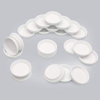 FCFKUK 24pcs Terra Cotta Saucer, 3.2-inch Small Mini Clay Pots Tray, Suitable for 3inch, 2.5inch, 2inch Succulents Nursery Pots(White)