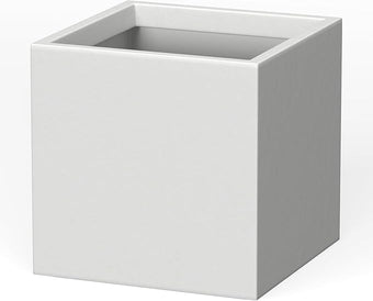 Kante 12 Inch Square Concrete Planter for Outdoor Indoor Home Patio Garden, Large Plant Pot with Drainage Hole and Rubber Plug, Pure White