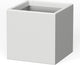 Kante 12 Inch Square Concrete Planter for Outdoor Indoor Home Patio Garden, Large Plant Pot with Drainage Hole and Rubber Plug, Pure White