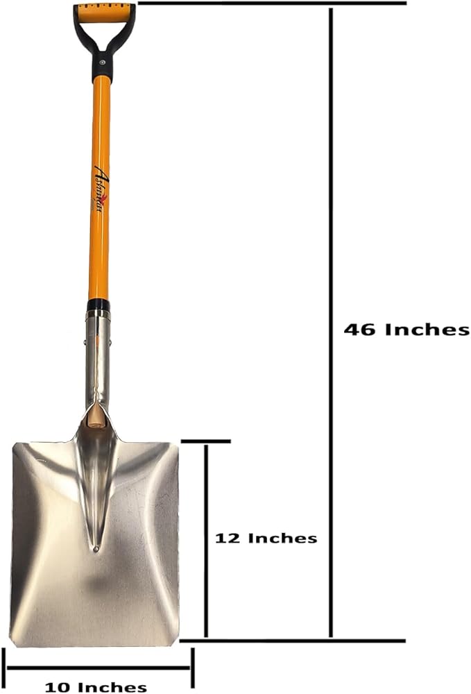 Ashman Snow Shovel with Large Scoop and Heavy Duty Handle (1 Pack)