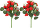 DECHOUS 2Pcs Fake Strawberry Flower Bouquet - Artificial Strawberry Branches Simulated Fruits Flower Arrangement for Home Restaurant Table Wedding Decor