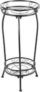 Kavlium Plant Stand Indoor Outdoor，Tall Black Metal Rustproof Stable Plant Stands，2 Tier 27.1 inch Multiple Plant Rack Holder Rack Flower Pot Stand Heavy Duty Plant Shelf