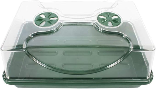 EarlyGrow 70738 Medium Domed Propagator, 15" x 9" x 7", Black/Dark Green