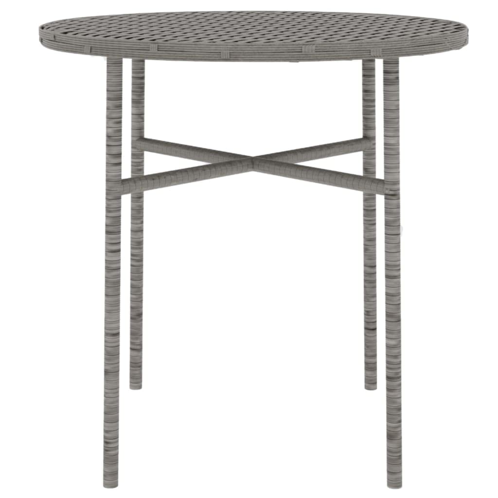 HKTMGDNG 3-Piece Patio Dining Set PE Rattan Bistro Table Chairs Gray