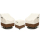 Patio Furniture Covers Set for 3-Piece Bistro Sets, Heavy-Duty 600D Waterproof Outdoor Furniture Covers for 2 Chairs&Side Table,UV Resistant, All-Season Protection for Patio,Porch Backyard,Beige&Brown