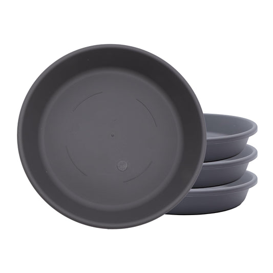 The HC Companies Classic Round Planter Pot, 6 Inch, Warm Gray, 4-Pack