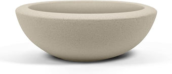 ARBORA 26" Santorini Bowl Polyresin Indoor and Outdoor Planter with Classic Cream Finish - Durable, Weatherproof, Lightweight, Large Plant Pot for Patio, Garden, Deck, Entryway