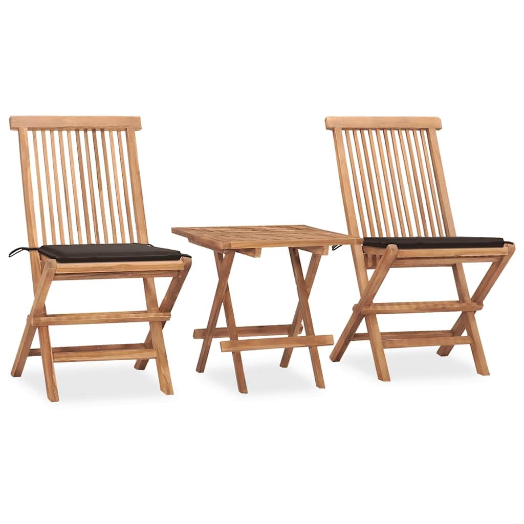 Holamys Patio Dining Set - Chairs, Balcony & Teak Wood - Ideal for Small Outdoor Space, Garden, Apartment - Conversation Set