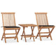 Holamys Patio Dining Set - Chairs, Balcony & Teak Wood - Ideal for Small Outdoor Space, Garden, Apartment - Conversation Set