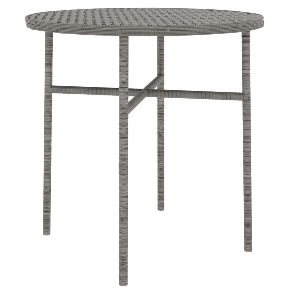 HKTMGDNG 3-Piece Patio Dining Set PE Rattan Bistro Table Chairs Gray