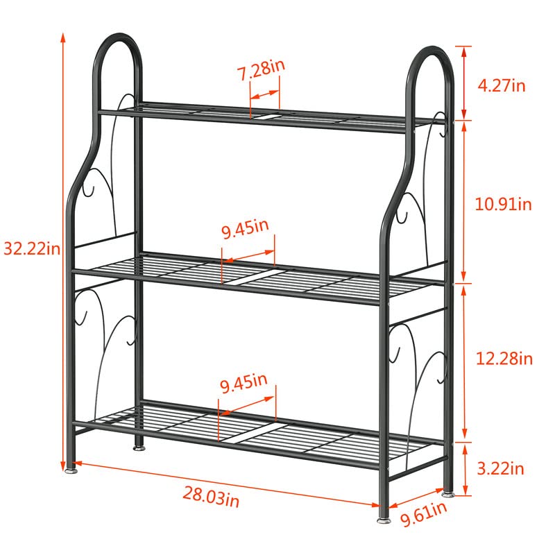 SORCEDAS Plant Stand Indoor Outdoor 3 Tier Metal Corner Flower Shelf