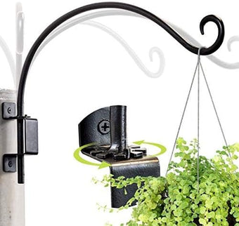 Qiang Ni Swivel Plant Hanger - 16 Inch 30 lbs Capacity Anti-Rust Metal Wall Mount Hook with Mounting Screws - for Indoor Outdoor Hanging Bird Feeders, Flower Baskets, Wind Chimes, Lanterns