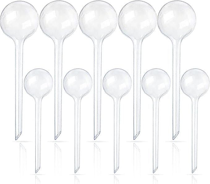 10 Pcs Clear Plant Watering Globes,Plastic Self-Watering Bulbs,Flower Automatic Watering Device,Garden Waterer for Plant Indoor Outdoor
