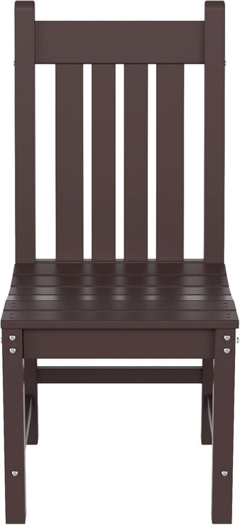 WestinTrends Malibu HDPE Outdoor Armless Patio Dining Chair Dark Brown