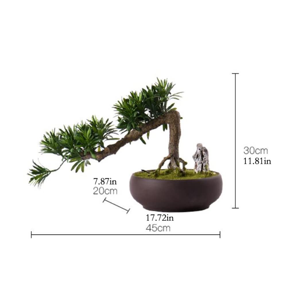 YXIANG56Q Fake Plants 17'' Small Artificial Bonsai Tree Fake Plants in Ceramic Potted Bonsai Tree Decoration for Home Desk Office Farmhouse Indoor and Outdoor Bonsai Tree