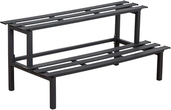 DHYGOTFUR Sturdy 2-Tier Metal Plant Stand for Outdoor & Indoor, Decorative Planter Display Shelf Unit for Garden Patio Balcony Living Room
