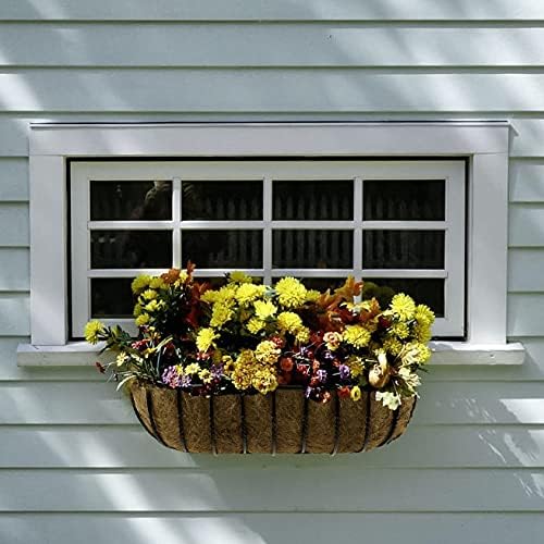 TigeJoy 36inch Trough Coco Coir Liners Planter Replacement, 100% Natural Thick Coco Fiber Liner for Flower Box Decks Garden Flower Pots, 36'' Half Moon Shape Coconut Liner Window Boxes Outdoor