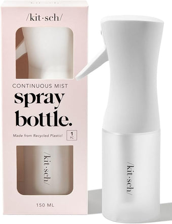 Kitsch Continuous Spray Bottle for Hair – Fine Mist Water Mister & Water Spray Bottle – Recycled Hair Spray Bottle – Spray Bottles for Cleaning, Styling, Plants & More – White, 150ml