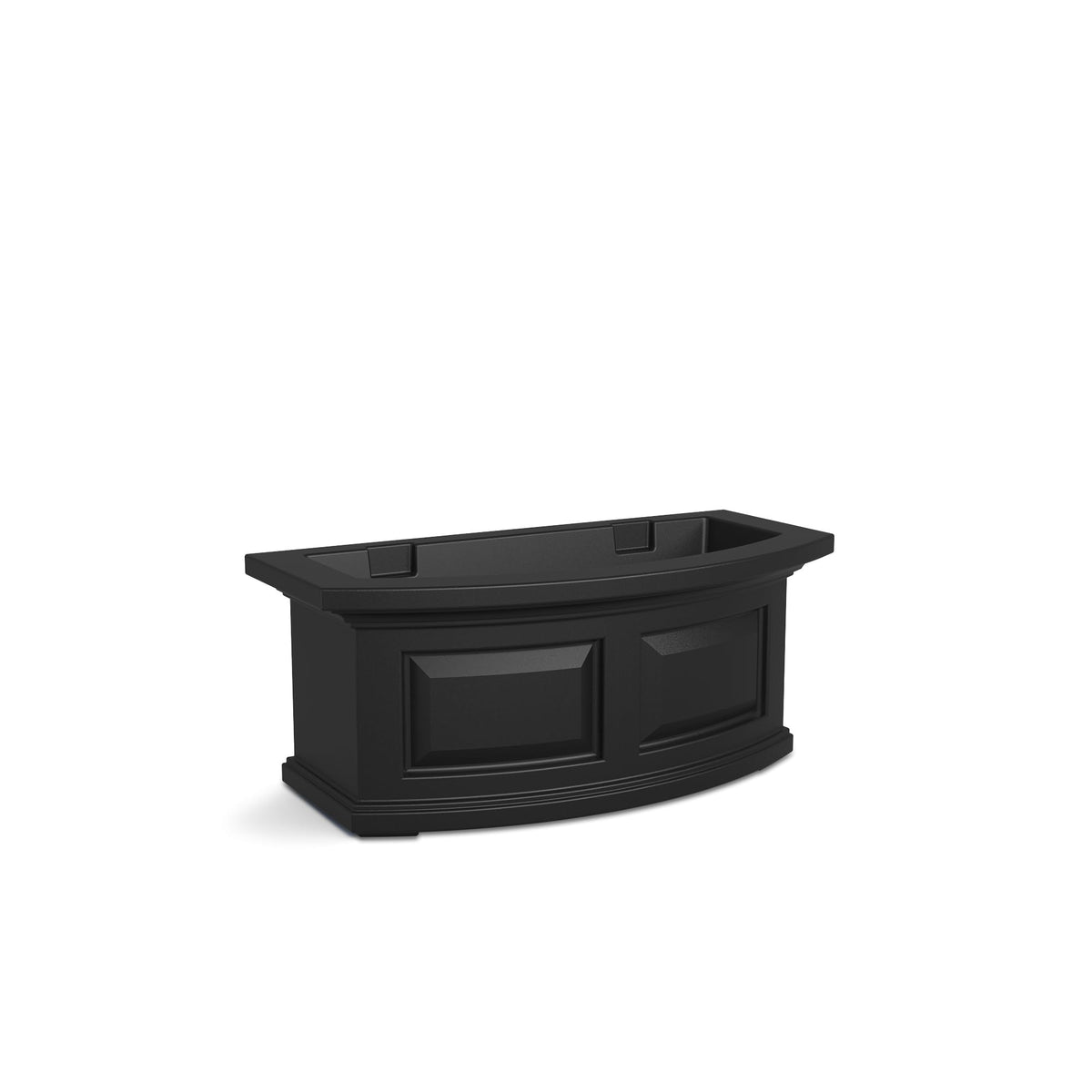Mayne Newhaven 24in Self-Watering Rectangular Window Box Planter, Black