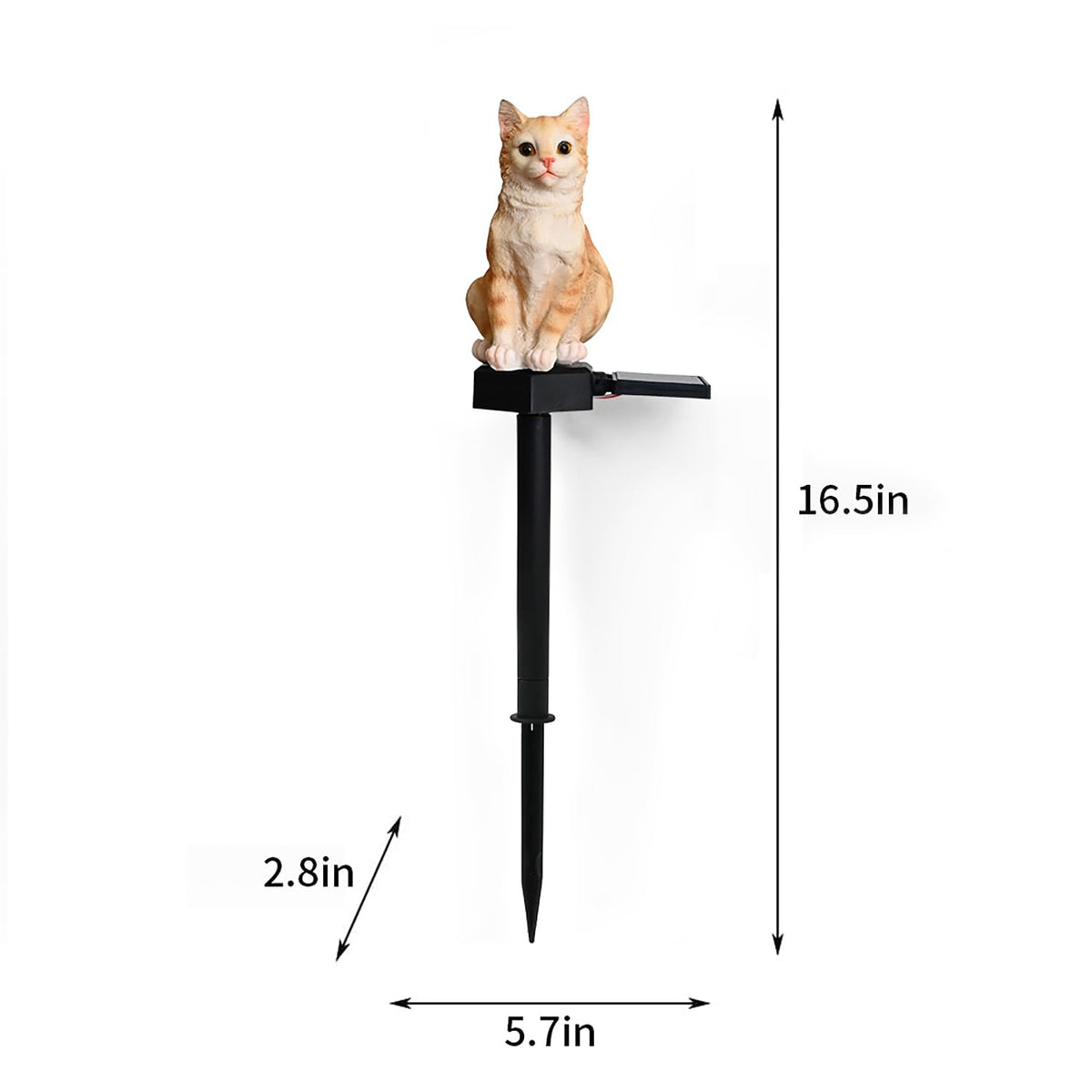 Cat Solar Light Garden Decor Kitty Yard Art Outdoor Statues Lawn Ornaments