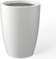 Kante 18.1" H Tall Round Concrete Planter for Outdoor Indoor, Modern Decorative Plant Pots with Drainage Hole & Rubber Plug for Home & Garden Pure White