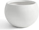 FloraFairy Fiberstone Sphere Planter, 19.3" Dia x 13" H Large Flower Pot with Drainage Hole and Silicone Plug, Round Plant Container for Indoor or Outdoor, 15" Opening, Large White