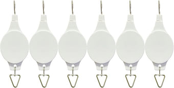 Lythor Pack Plant Hook Pulley, Retractable Plant Hanger Easy Reach Hanging Flower Basket for Garden Baskets Pots and Birds Feeder Hang High up and Pull Down to Water Or Feed (White 6Pack)