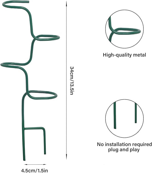 Set of 3 Sturdy Metal Plant Support Stakes for Indoor & Outdoor Use - Garden Trellis for Hydrangeas, Monstera, Flowers, Herbs, and Seedlings - Ideal for Small to Medium Plants