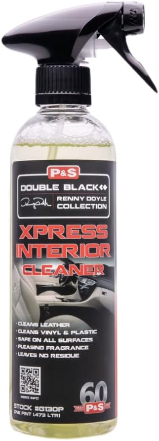 P & S Professional Detail Products Xpress Interior Cleaner – Safe for Leather, Vinyl, Plastic & More, Removes Dirt, Grease & Oil, No Residue, Fresh Scent, No Dilution Needed - 16 oz Spray