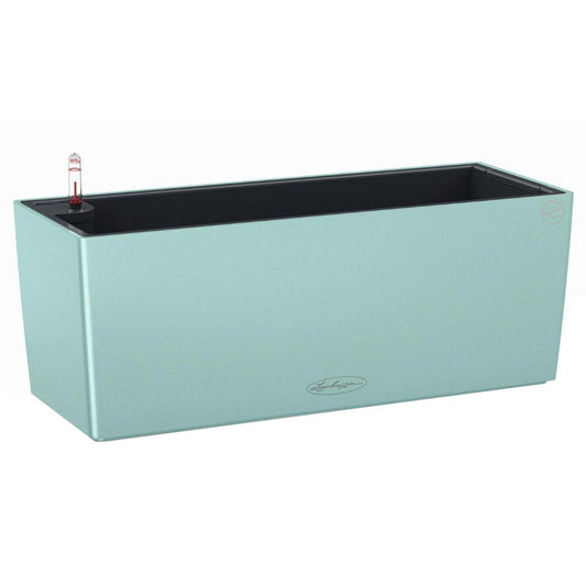 Lechuza BALCONERA Color 50 Pastel Green, Self-Watering Window Box (Railing Planter), H7.5 L19.7 W7.5 in