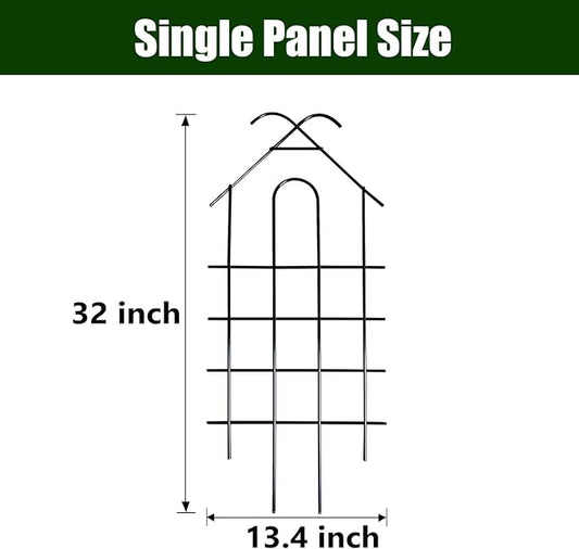ARIFARO 32'' Metal Garden Trellis Indoor/Outdoor Sturdy Plant Trellis for Potted Plants,House Plants, Climbing Vines, Pack of 4, Black