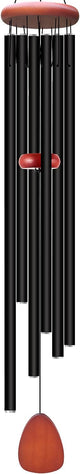 WENANA Large Wind Chimes for Outside Deep Tone, Soothing Melodic Memorial Sympathy Wind Chime, Suitable Outdoor Garden Decor, Gift for Mom Women Neighbors (Black Wind Chime -56 in)
