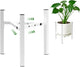 Aripark Plant Stand Indoor Adjustable, Metal Modern Plant Stands, Heavy Duty Stable Plant Pot Small Flower Holder Indoor Outdoor Corner, Fit 8 9 10 11 12 inch Pots, White (Pot & Plant Not Included)