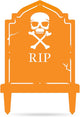RealSteel Halloween Tombstone Monogram Decoration - Graveyard Skull Décor - Fall Yard Metal Stakes Display - Skeleton Front Garden Sign - Scary Customized Monogram - Spooky Horror Art
