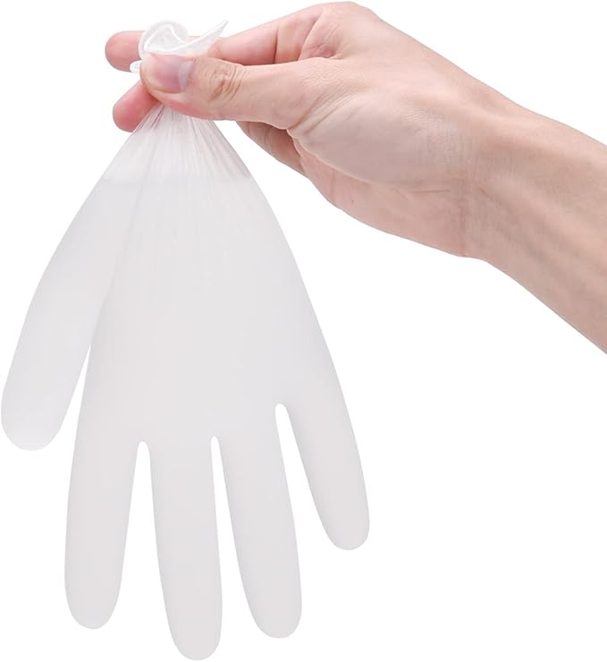 Schneider Clear Vinyl Exam Gloves, Latex-Free, Disposable Medical Gloves, Cleaning Gloves, Food Safe, Powder-Free, 4 mil