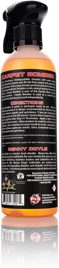 P & S PROFESSIONAL DETAIL PRODUCTS Carpet Bomber – Professional Upholstery Cleaner, Citrus-Based Formula, Removes Grease, Dirt & Odors, Highly Dilutable, Safe for Engines & Wheel Wells - 16 oz