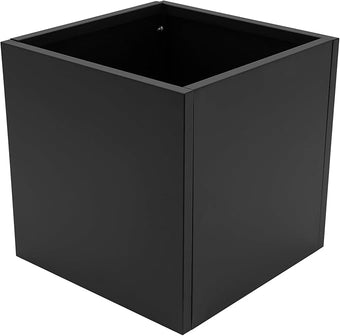 16~32inch Steel Planter Square Outdoor Planters Box Indoor Metal Large Planters Cube, Heavy Duty Flower Pot Modern for Commercial Residential Home Garden Porch Hotel Patio (Black, 20×20×20in)