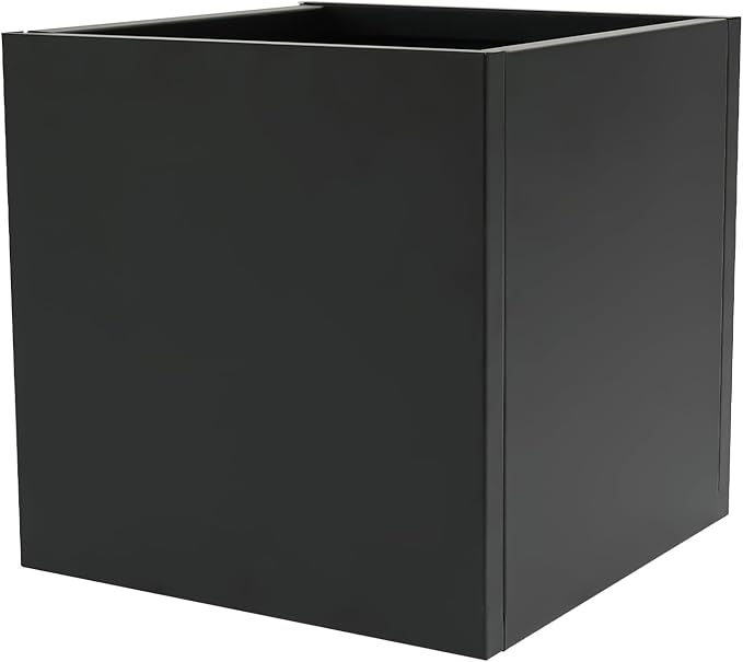 DYNAMI Square Planter Box Black Steel Planter,32x32x32in Metal Planter Box Large Cube Plant Pot for Outdoor Plants,Modern Heavy Duty Flower Pot for Patio, Deck, Yard, Garden