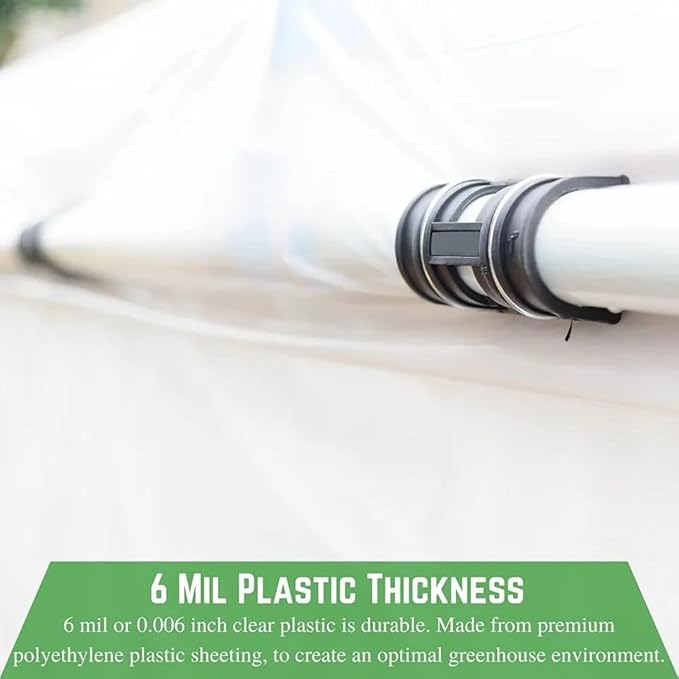 Farm Plastic Supply 4 Year Clear 6 mil Greenhouse Plastic Sheeting - Polyethylene Transparent Greenhouse Film (50' x 125')