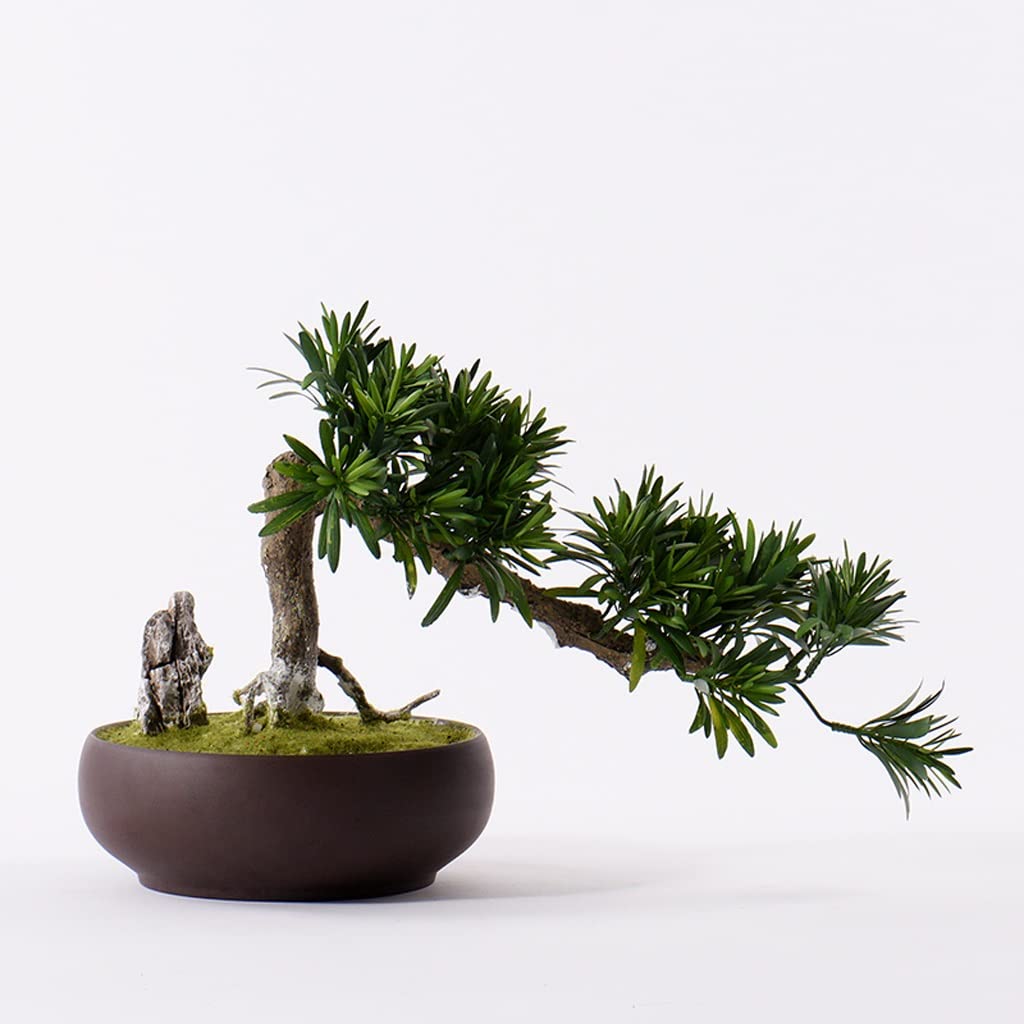 YXIANG56Q Fake Plants 17'' Small Artificial Bonsai Tree Fake Plants in Ceramic Potted Bonsai Tree Decoration for Home Desk Office Farmhouse Indoor and Outdoor Bonsai Tree