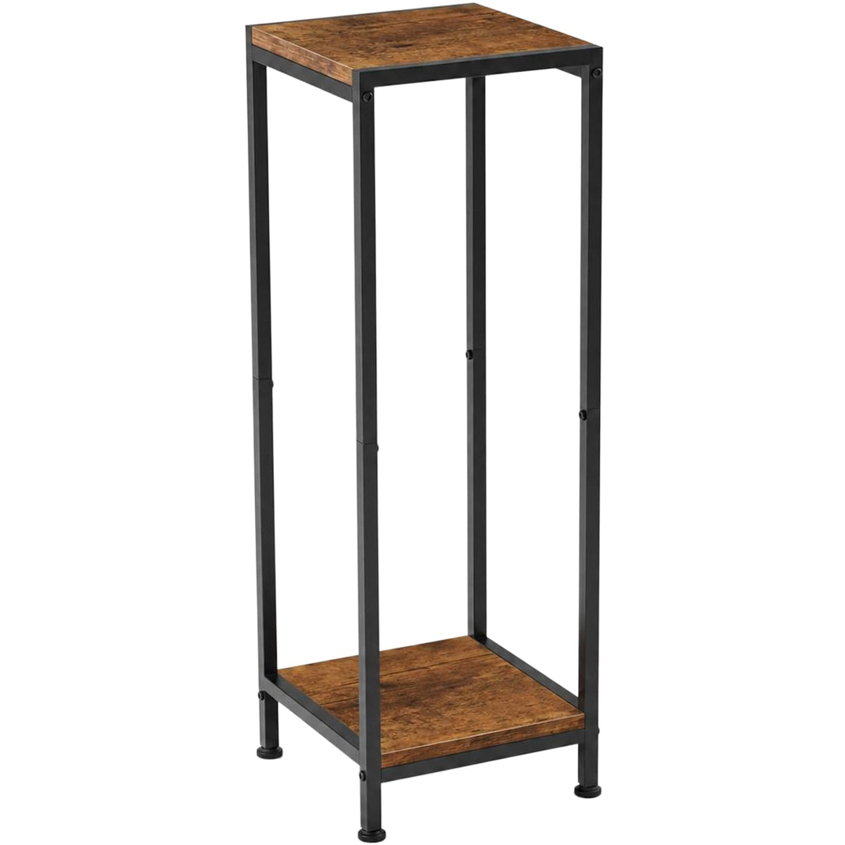 TOSKING 2-Tier Tall Wood Plant Stand Indoor, 30-Inch Shelf, Brown & Black