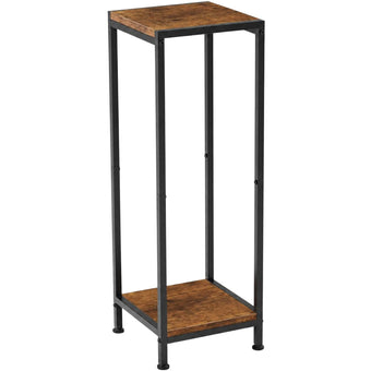 TOSKING 2-Tier Tall Wood Plant Stand Indoor, 30-Inch Shelf, Brown & Black