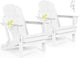 Folding Adirondack Chairs Set 2- Plastic Adirondack Chairs with Cup Holder, Weather Resistant for Outdoor, Patio, Lawn, Garden, Backyard Deck, Fire Pit - White